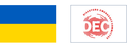 Ukranian flag and DEC logo